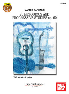Matteo Carcassi: 25 Melodious and Progressive Studies, op. 60 - Brandoni - Guitar TAB - Book/DVD