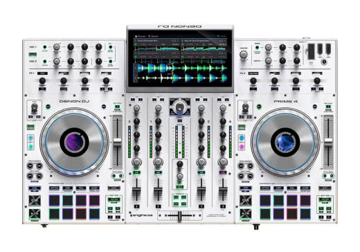 Prime 4 Standalone 4-Deck DJ System with 10\'\' Touchscreen - Special Edition White