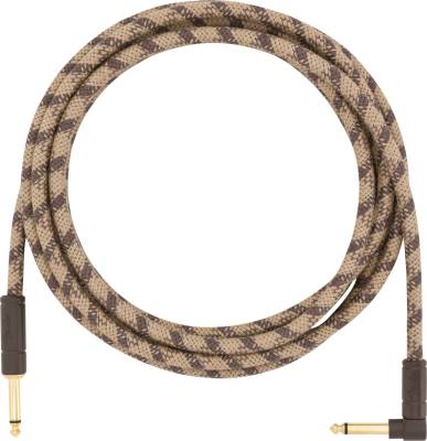 Fender - 10 Angled Festival Instrument Cable - Pure Hemp,  Brown Stripe