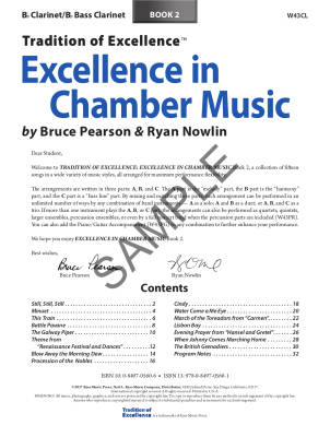 Tradition of Excellence: Excellence In Chamber Music Book 2 - Pearson/Nowlin - Bb Clarinet/Bb Bass Clarinet - Book