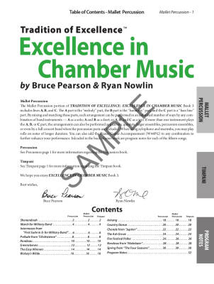 Tradition of Excellence: Excellence In Chamber Music Book 3 - Pearson/Nowlin - Percussion - Book