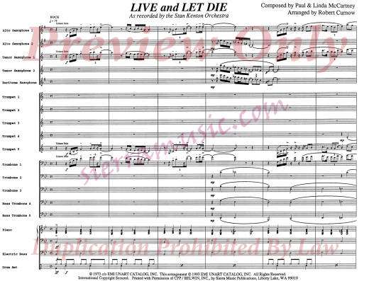 Live and Let Die - McCartney/Curnow - Jazz Ensemble - Gr. Medium-Advanced