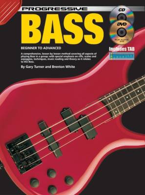 Progressive Bass: Beginner to Advanced - Turner/White - Bass Guitar TAB - Book/CD/DVD/Poster