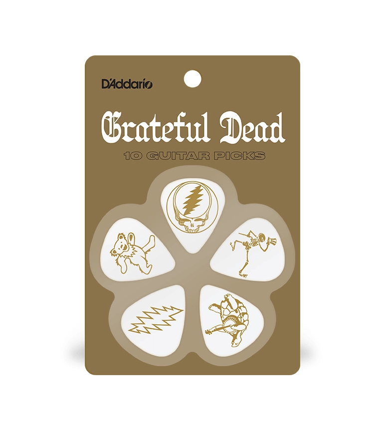 Grateful Dead Signature Guitar Picks - White and Gold