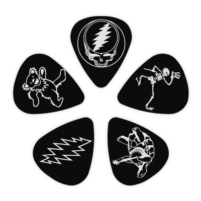 Grateful Dead Signature Guitar Picks - Black and White