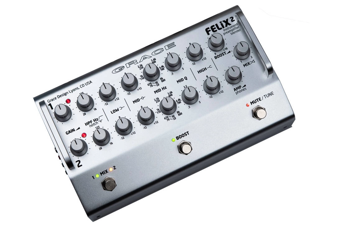 FELIX2 2-Channel Instrument Preamp/Blender - Silver