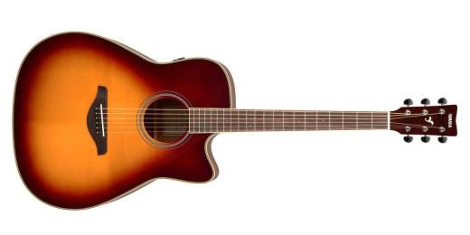 Yamaha - FG TransAcoustic Cutaway Acoustic Guitar  - Brown Sunburst