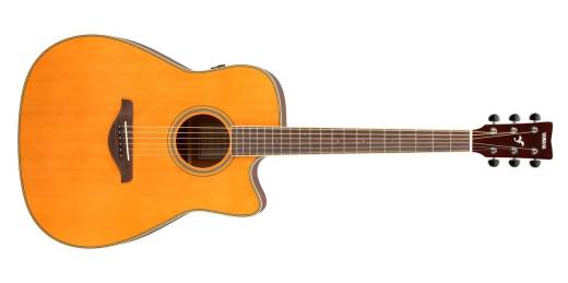Yamaha - FG TransAcoustic Cutaway Acoustic Guitar - Vintage Tint