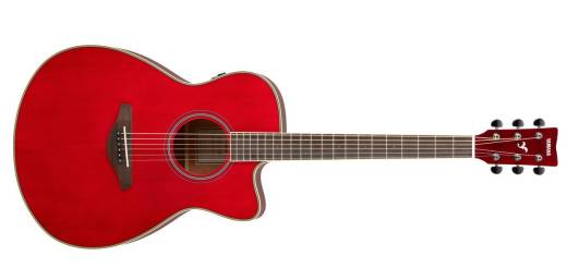 Yamaha - FS TransAcoustic Folk Cutaway Acoustic Guitar - Ruby Red