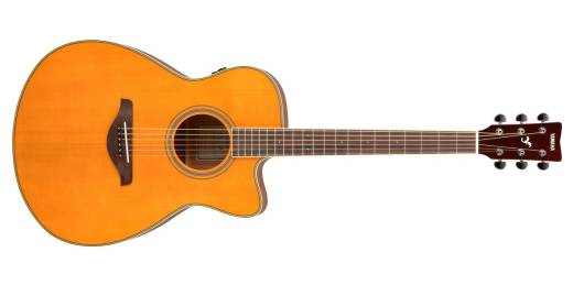 Yamaha - FS TransAcoustic Folk Cutaway Acoustic Guitar - Vintage Tint