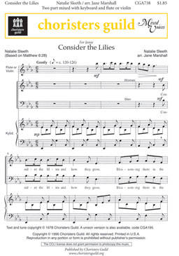 Consider The Lillies - Sleeth/Marshall -  2pt Mixed