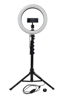 Mackie - mRing-10 10-Inch 3-Colour Ring Light Kit with Stand and Remote