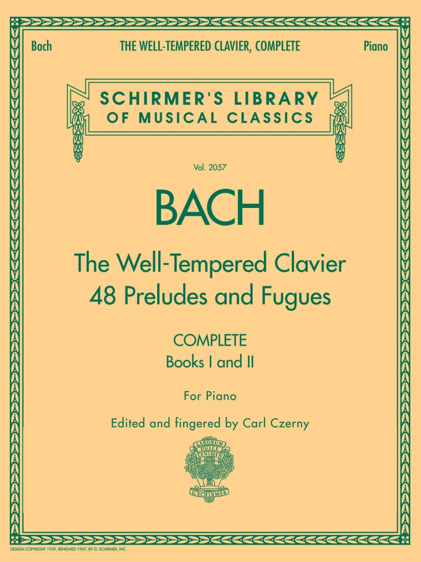 The Well-Tempered Clavier, Complete (Books I and II) - Bach/Czerny - Piano - Book