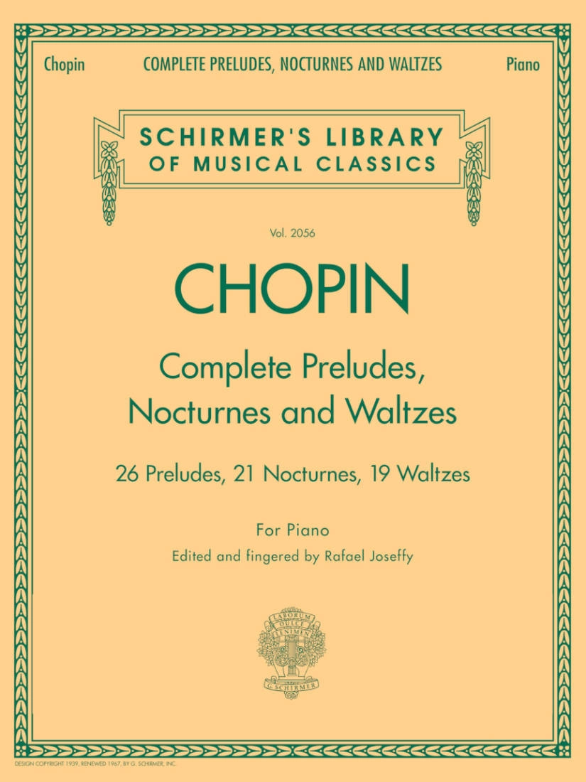 Complete Preludes, Nocturnes & Waltzes - Chopin/Joseffy - Piano - Book