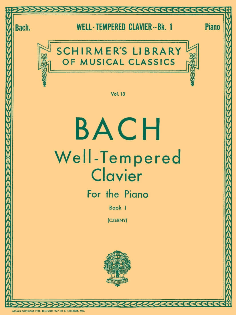 The Well-Tempered Clavier, Book I - Bach/Czerny - Piano - Book