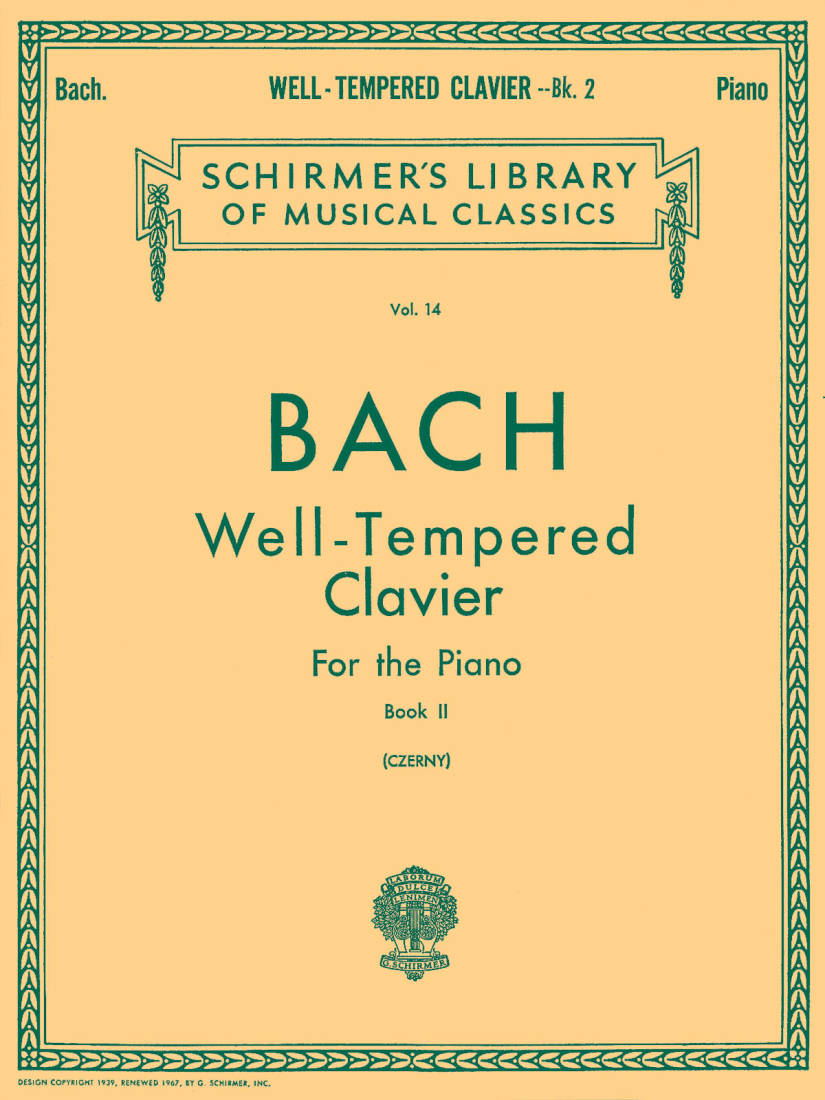 The Well-Tempered Clavier, Book II - Bach/Czerny - Piano - Book