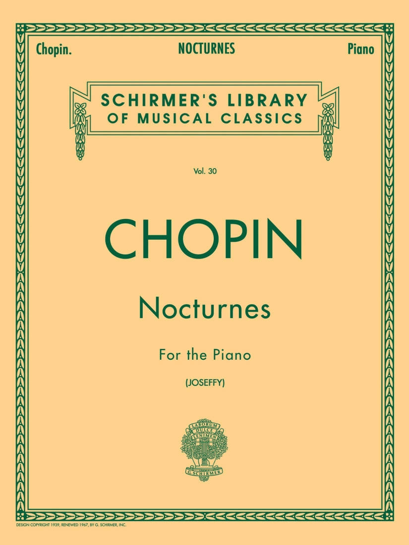 Nocturnes - Chopin/Joseffy - Piano Solo - Book