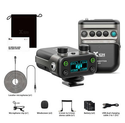 U5 Wireless Audio for Video System with Transmitter, Microphone, and Receiver