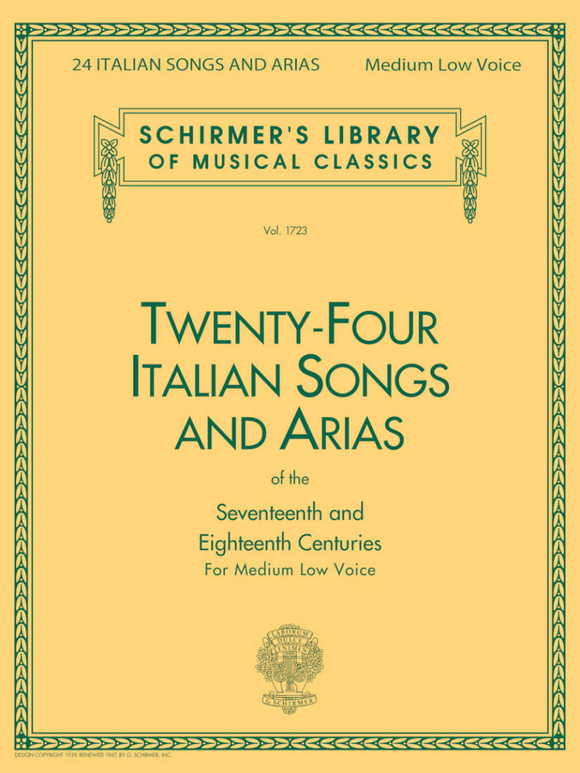 24 Italian Songs & Arias of the 17th & 18th Centuries - Medium Low Voice - Book