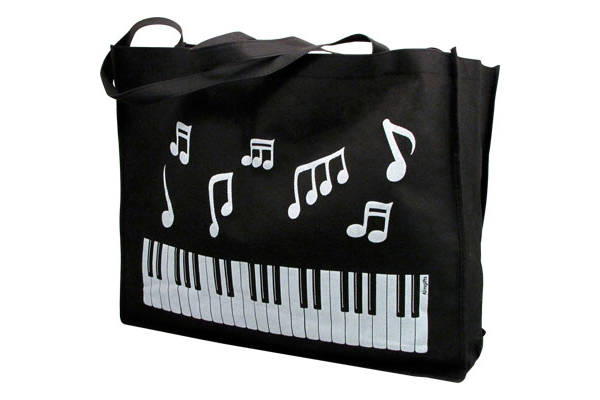 Reusable Tote Bag with Keyboard - Black