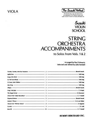 String Orchestra Accompaniments to Solos from Volumes 1 & 2 - Suzuki/Schwartz/Kendall - Viola - Book