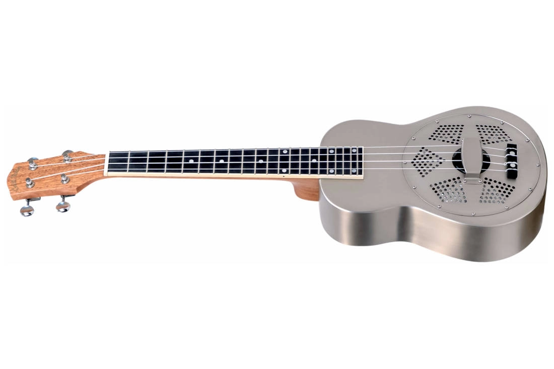 ResoUke Tenor Resonator Ukulele w/Gigbag - Silver, Left Handed