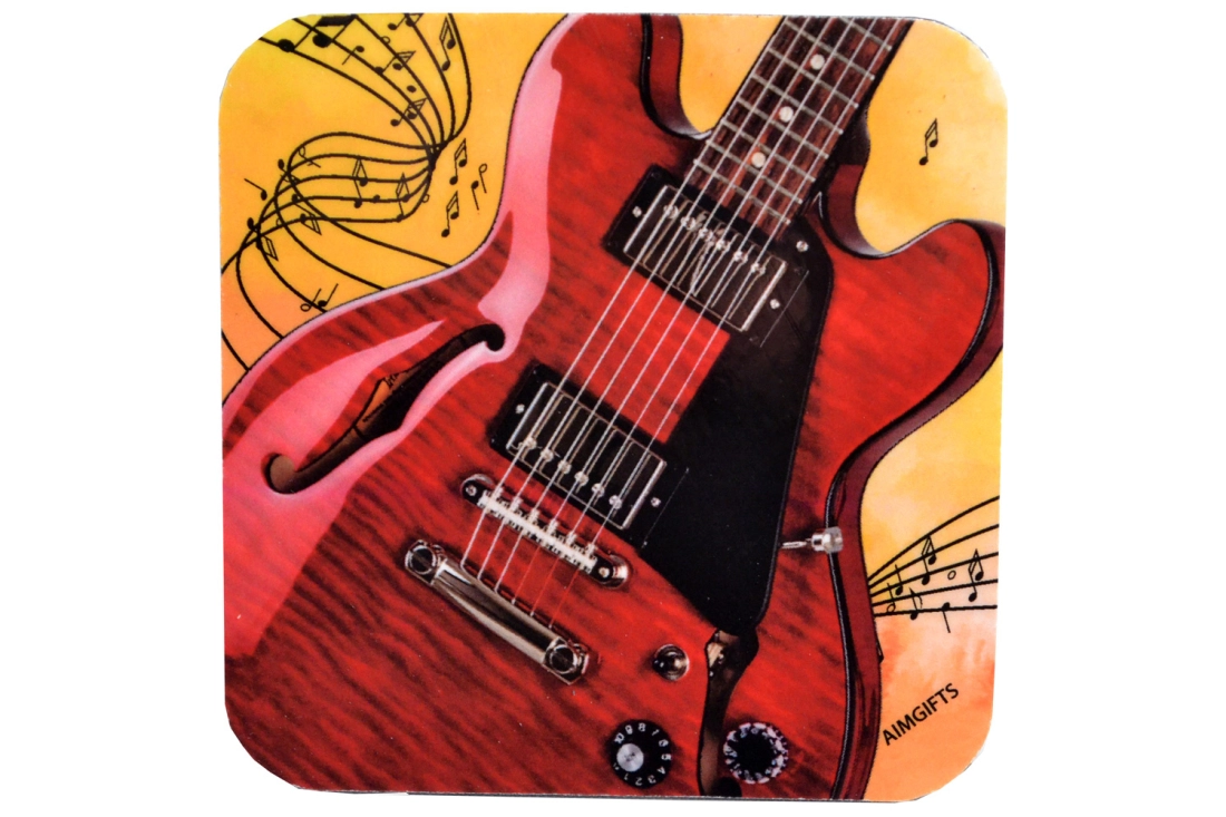 335 Electric Guitar Vinyl Drink Coaster