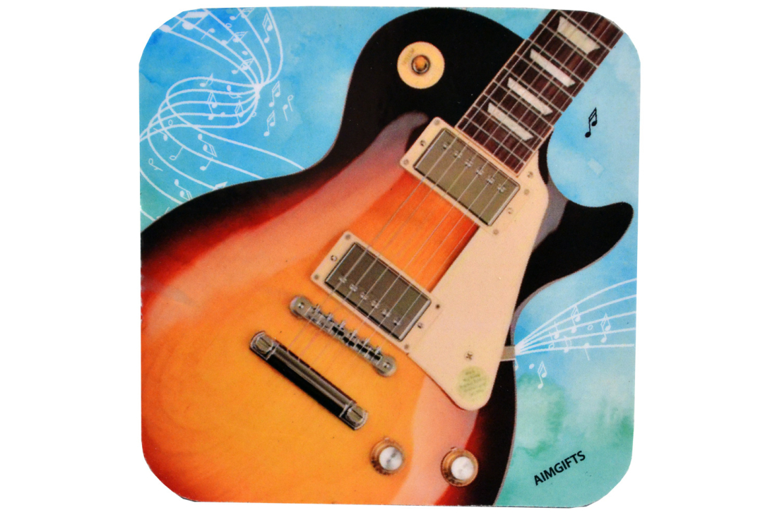 AIM Gifts LP Electric Guitar Vinyl Drink Coaster