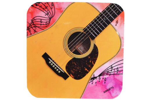 Acoustic Guitar Vinyl Drink Coaster