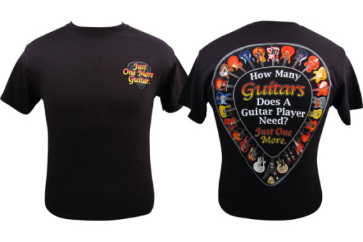 AIM Gifts - Just One More Guitar Black T-Shirt - Medium