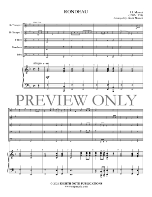 Rondeau - Mouret - Brass Quintet/Organ - Gr. Easy-Medium