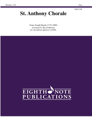 Eighth Note Publications - St. Anthony Chorale Haydn/Marlatt Quatuor de saxophones Niveau facile