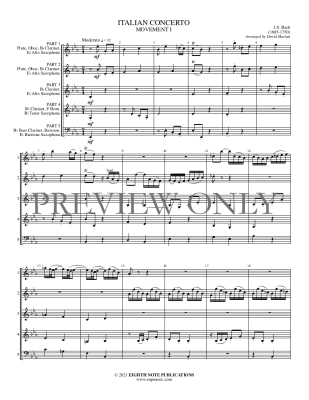 Italian Concerto, Movement I - Bach/Marlatt - Woodwing Ensemble - Gr. Medium-Difficult