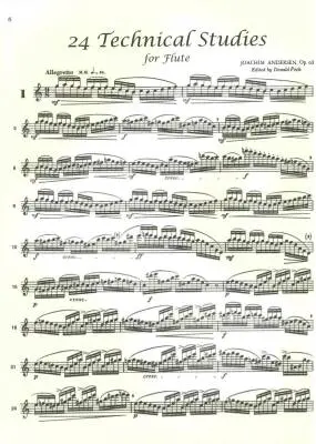 Twenty-Four Technical Studes for the Flute, Opus 63 - Anderson/Peck - Flute - Book