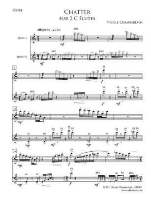Chatter - Chamberlain - Flute Duet - Sheet Music