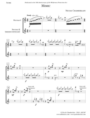Mimic - Chamberlain - Piccolo Duet - Sheet Music