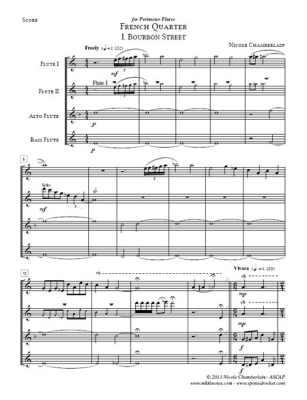 French Quarter - Chamberlain - Flute Quartet - Score/Parts