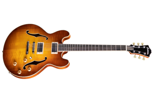 Eastman Guitars - T186MX Thinline Hollowbody Electric Guitar with Hardshell Case - Goldburst