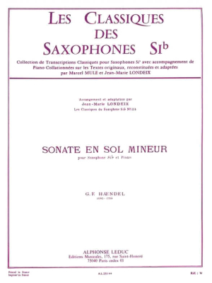Alphonse Leduc - Sonata In G Minor - Handel/Mule/Londeix - Saxophone/Piano - Book