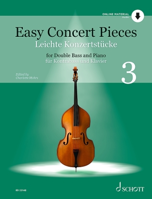 Schott - Easy Concert Pieces, Volume 3 - Mohrs - Double Bass/Piano - Book/Audio Online
