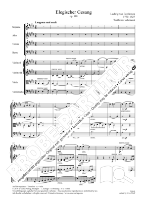 Elegischer Gesang (Elegiac Song), Op.118 - Beethoven/Wolf - Full Score