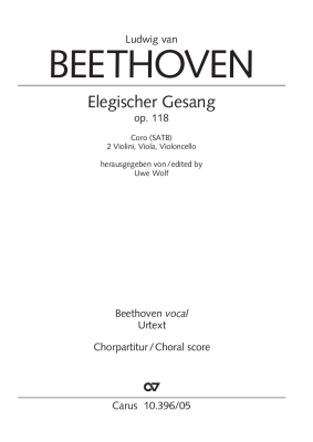 Carus Verlag - Elegischer Gesang (Elegiac Song), Op.118 - Beethoven/Wolf - SATB Choral Score