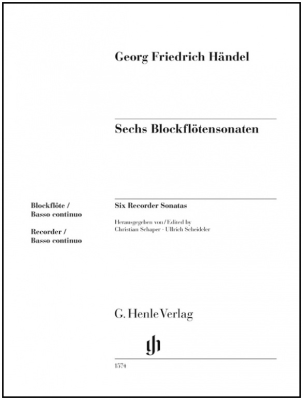 G. Henle Verlag - Six Recorder Sonatas - Handel/Schaper/Scheideler - Recorder/Basso Continuo - Book