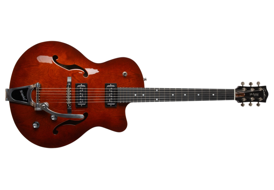 5th Avenue Uptown T-Armond Hollowbody Guitar - Havana Burst