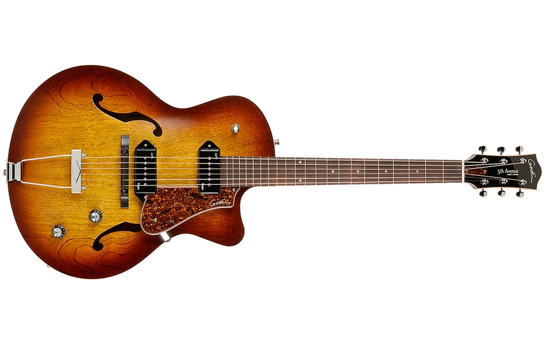 5th Avenue CW Kingpin II P90 Hollowbody Guitar - Cognac Burst