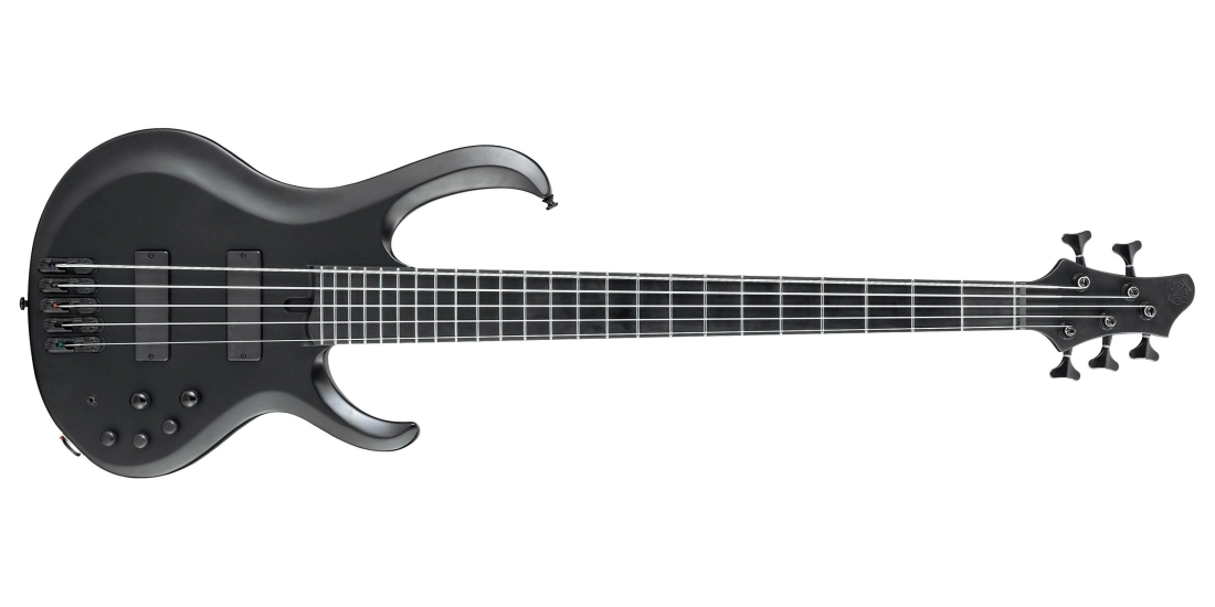 BTB Iron Label 5-String Electric Bass - Black Flat