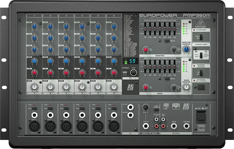900 Watt 6 Channel Powered Mixer w/Multi-FX Processor