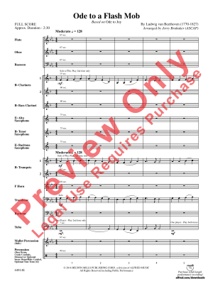 Ode to a Flash Mob (Based on \'\'Ode to Joy\'\') - Beethoven/Brubaker - Concert Band - Gr. 2.5