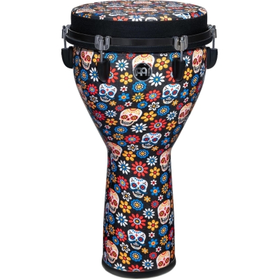 12\'\' Jumbo Djembe with Matching Synthetic Designer Head, Day of the Dead