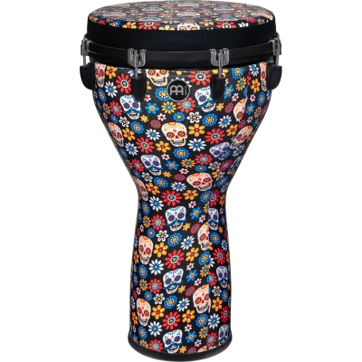 14\'\' Jumbo Djembe with Matching Synthetic Designer Head, Day of the Dead